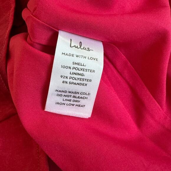 Lulus Dress Satin Mini Slip Dress Sleeveless Red New Size XS - Picture 5 of 8